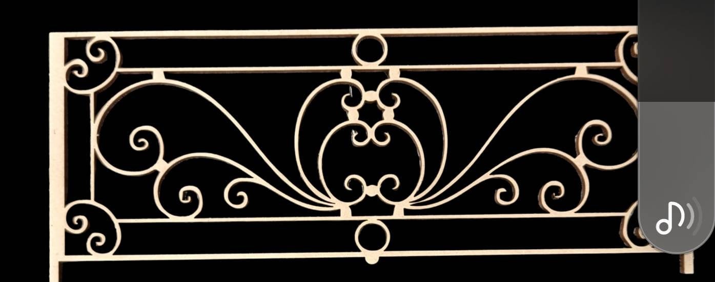Decorative Wrought Iron Miniature Balcony/Hand/Fence/Railing 1:12 scale