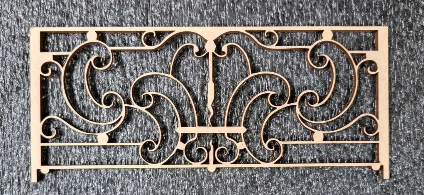 Wrought Iron Decorative Miniature Balcony/Hand/Fence/Railing 1:12 scale