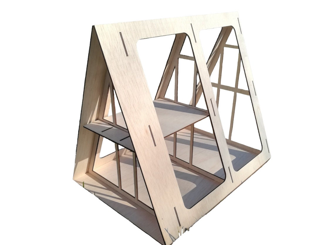 2 ROOM A -FRAME 1:12 SCALE Roombox w/Loft/Diorama/Cabin/A Frame/Unique Design