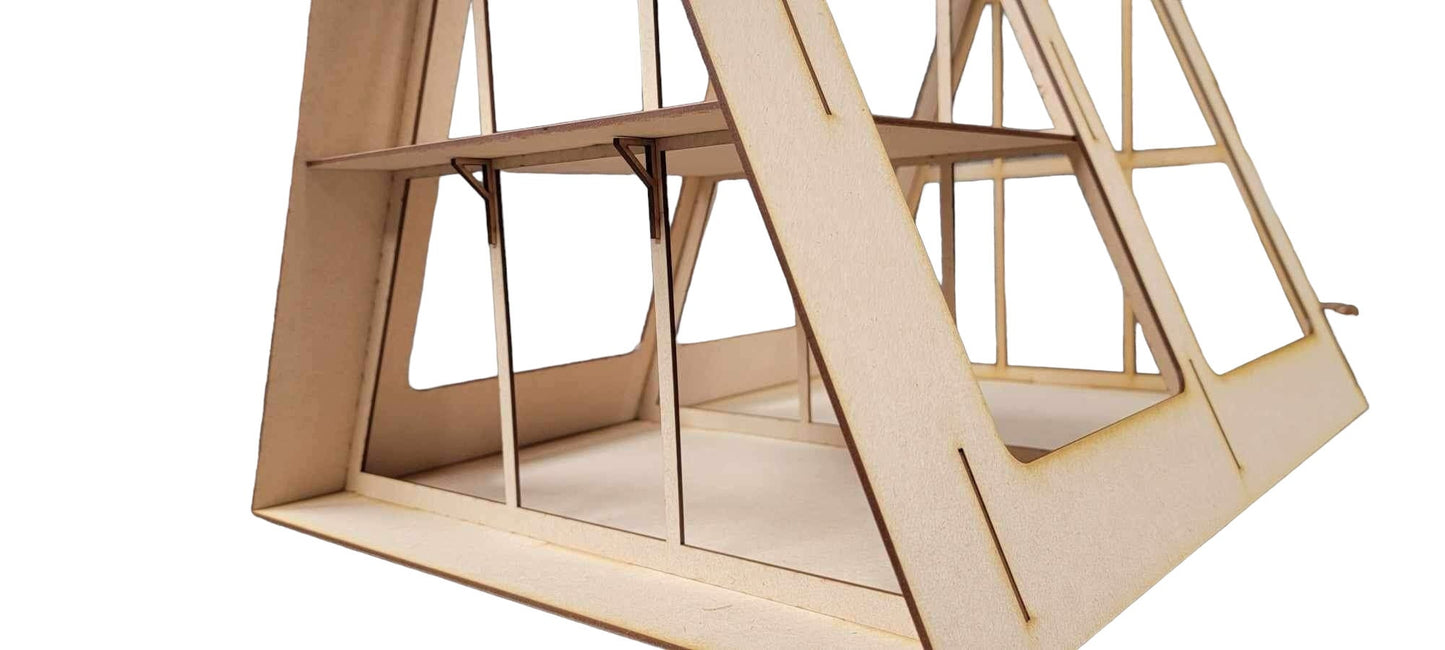 2 ROOM A -FRAME 1:12 SCALE Roombox w/Loft/Diorama/Cabin/A Frame/Unique Design