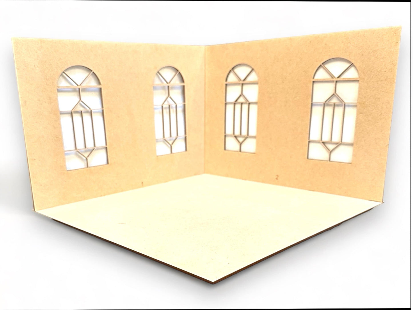 2 sided Room-box w/4 Windows| Dollhouse Miniature| Room Box | 1:12 Scale Miniature|Diorama Kit | 12W X 12D X 8 H