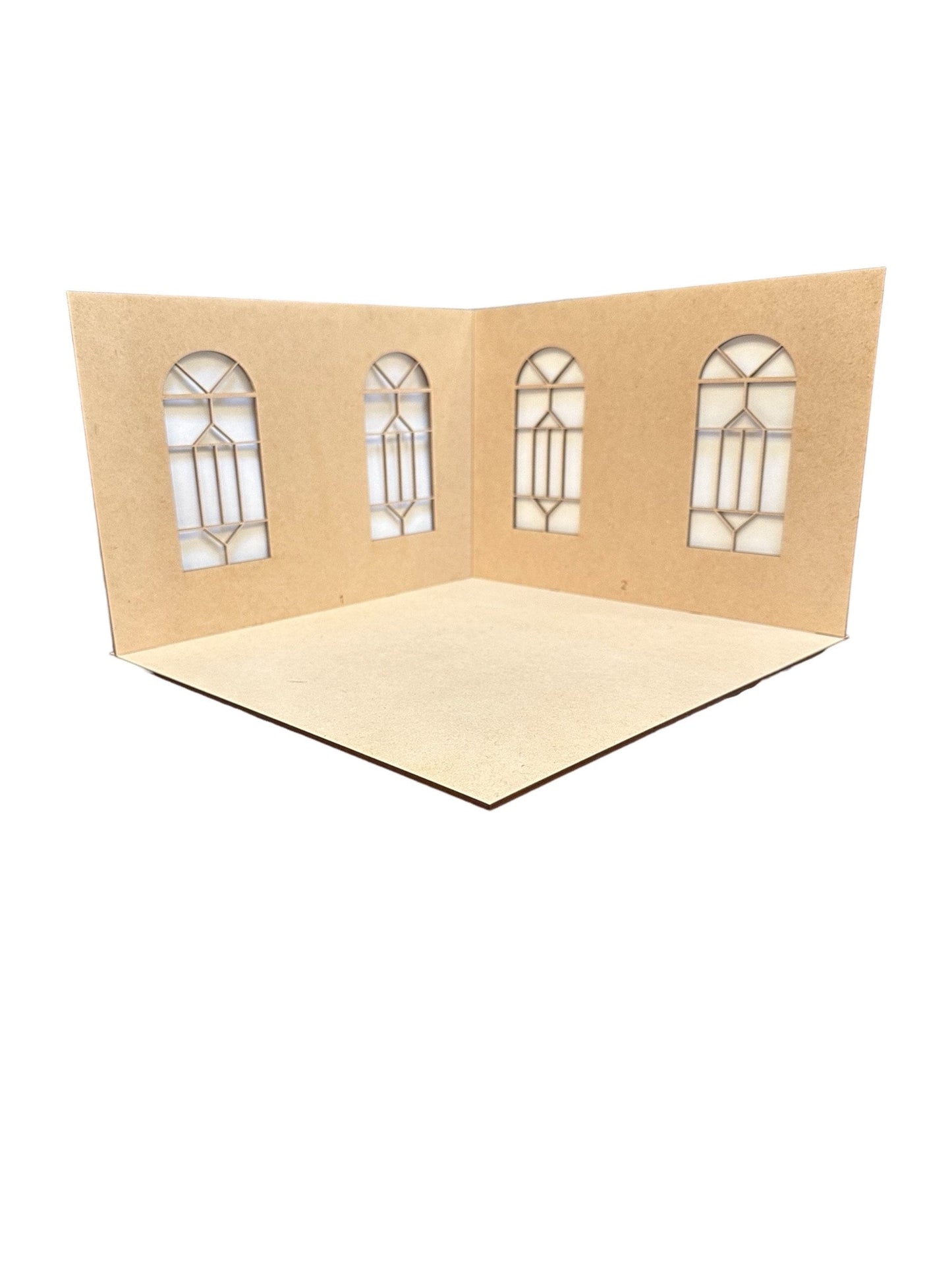 2 sided Room-box w/4 Windows| Dollhouse Miniature| Room Box | 1:12 Scale Miniature|Diorama Kit | 12W X 12D X 8 H