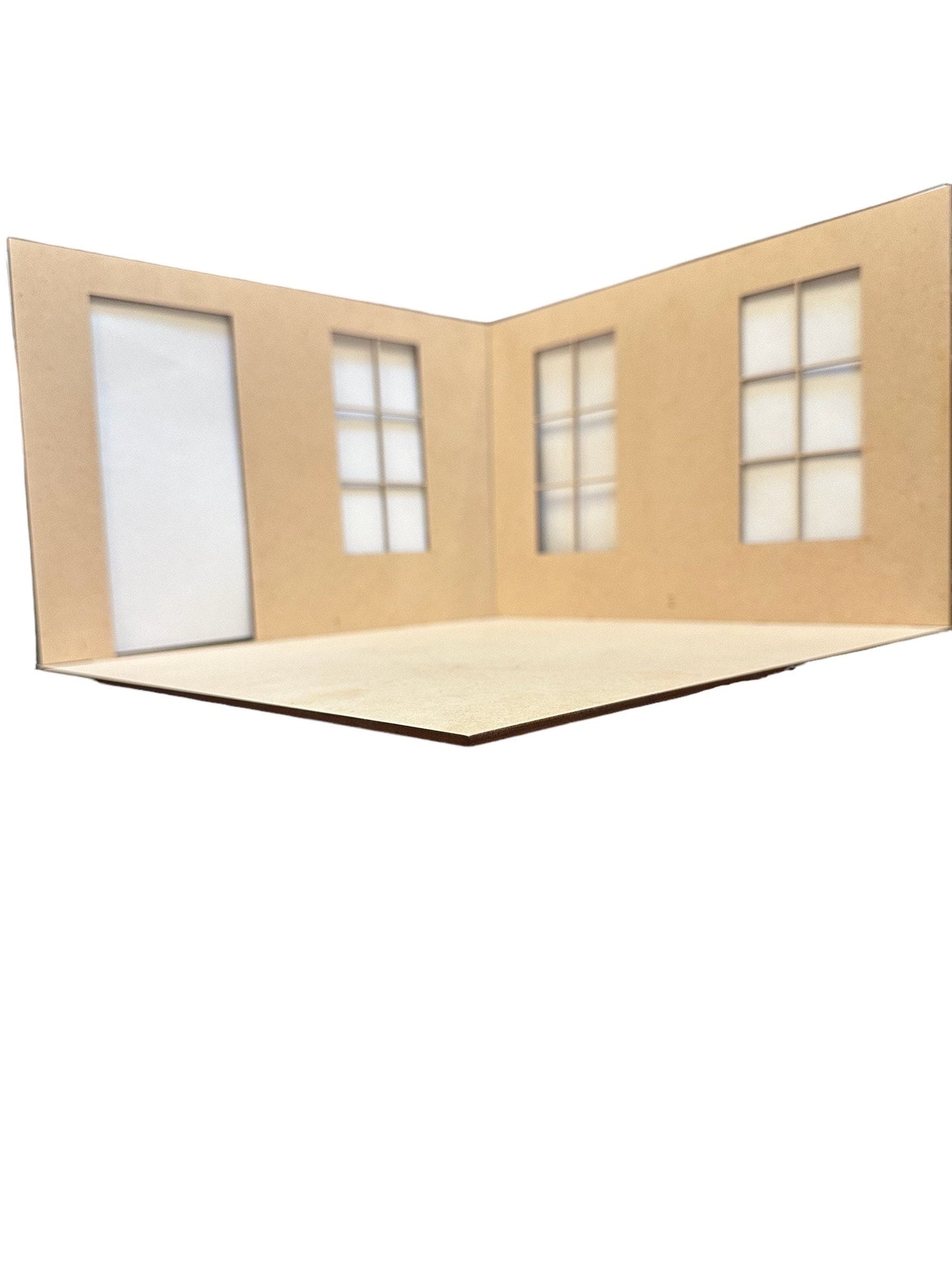 2 sided Room-box w/4 Windows| Dollhouse Miniature| Room Box | 1:12 Scale Miniature|Diorama Kit | 12W X 12D X 8 H