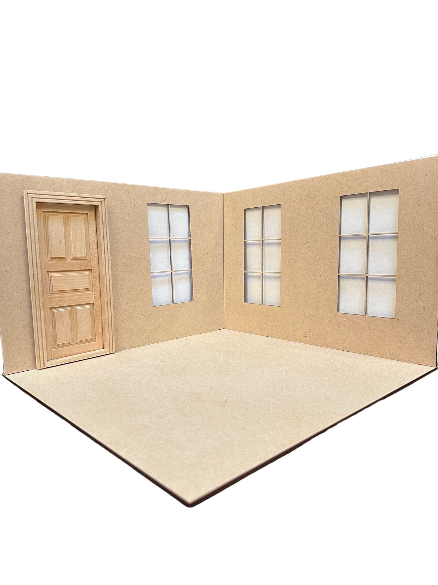 2 sided Room-box w/4 Windows| Dollhouse Miniature| Room Box | 1:12 Scale Miniature|Diorama Kit | 12W X 12D X 8 H