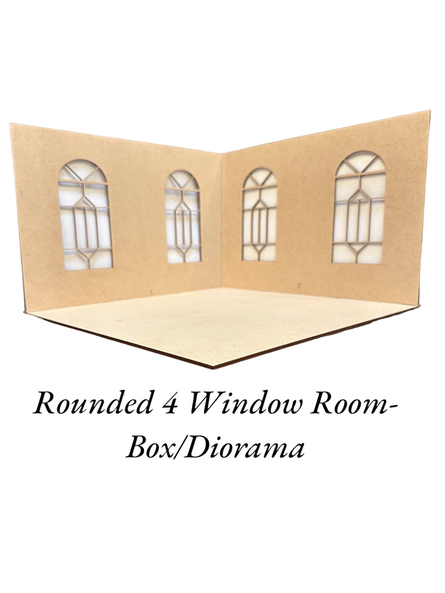 2 sided Room-box w/4 Windows| Dollhouse Miniature| Room Box | 1:12 Scale Miniature|Diorama Kit | 12W X 12D X 8 H