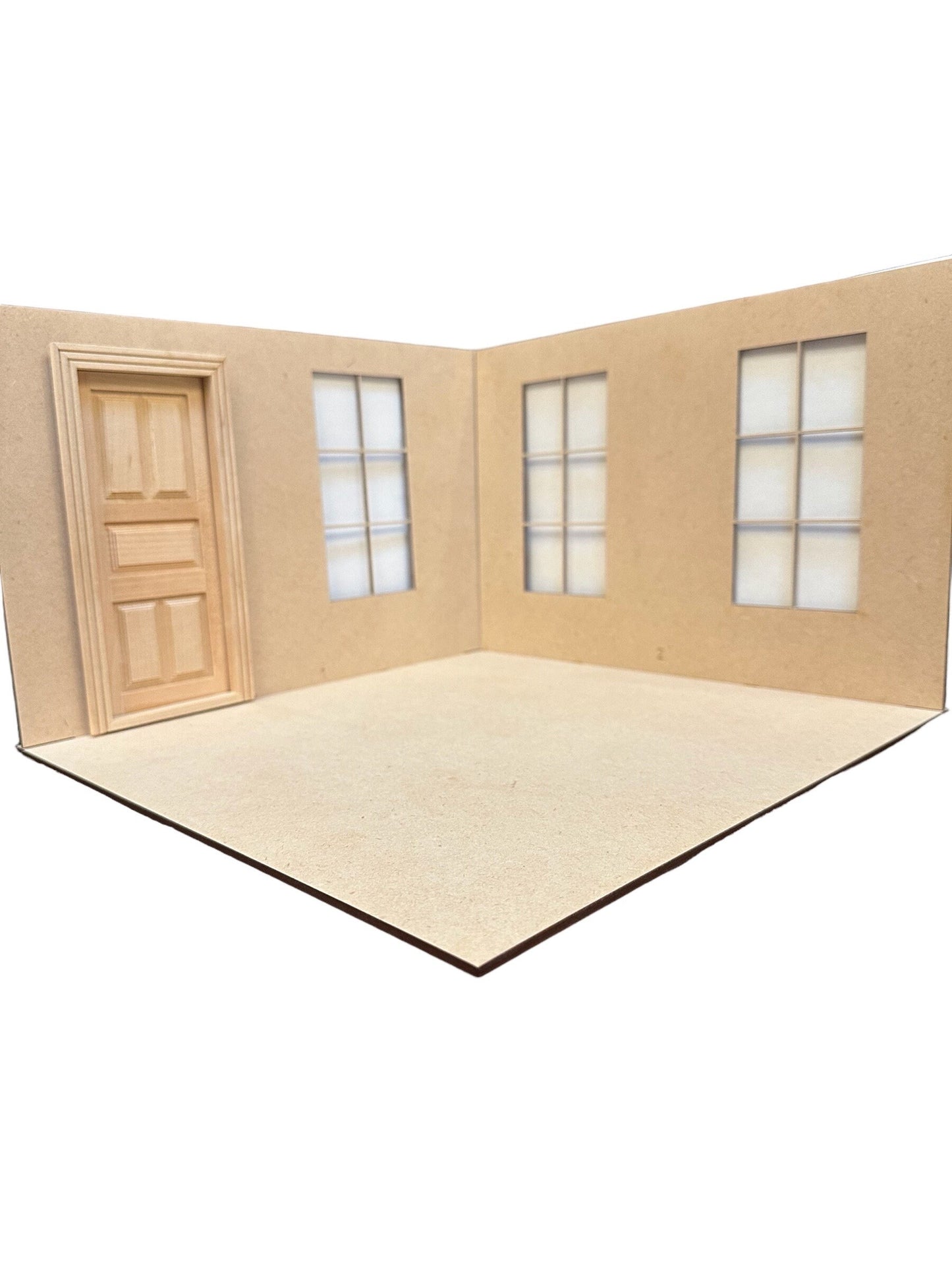 2 sided Room-box w/4 Windows| Dollhouse Miniature| Room Box | 1:12 Scale Miniature|Diorama Kit | 12W X 12D X 8 H