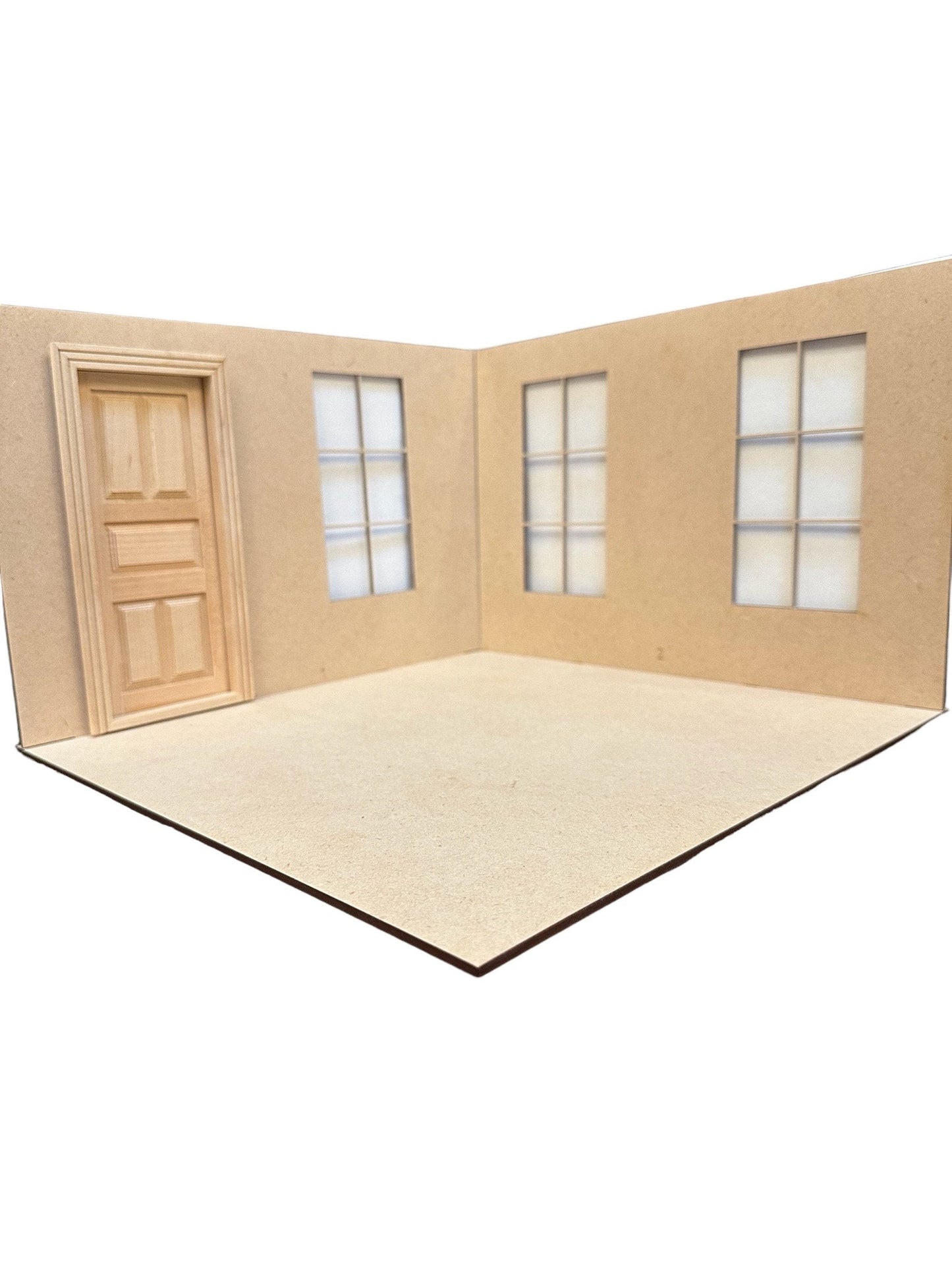 2 sided Room-box w/4 Windows| Dollhouse Miniature| Room Box | 1:12 Scale Miniature|Diorama Kit | 12W X 12D X 8 H