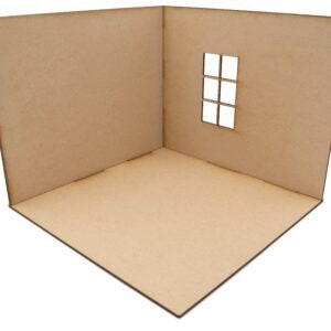 Custom 1/24th Scale Room Box(Single Window)  w/Plank Style Flooring and trim
